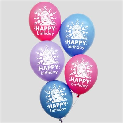 Воздушные шары "Happy birthday", Холодное сердце 12 дюйм (набор 25 шт) 5015696 - фото 100035