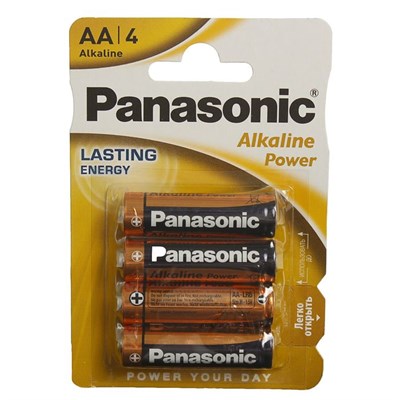 Батарейка алкалиновая Panasonic Alkaline Power, AA, R06-4BL, 1.5В, блистер, 4 шт. 1035266 - фото 11129