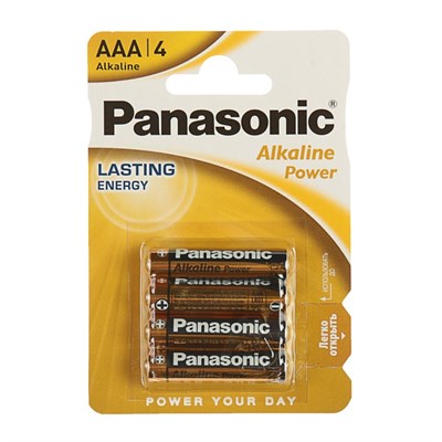 Батарейка алкалиновая Panasonic Alkaline Power, AAA, LR03-4BL, 1.5В, блистер, 4 шт. 1035262 - фото 11131