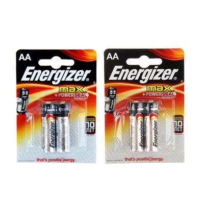 Батарейка алкалиновая Energizer Max +PowerSeal, AA, LR6-2BL, 1.5В, блистер, 2 шт. 475477 - фото 11372