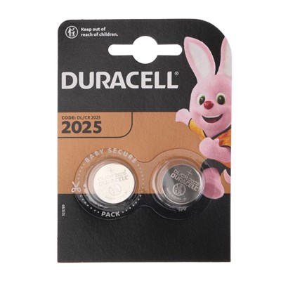 Батарейка литиевая Duracell, CR2025-2BL, 3В, блистер, 2 шт. 4276686 - фото 11424