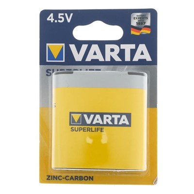 Батарейка солевая Varta SuperLife, 3R12-1BL, 4.5В, блистер, 1 шт. 5217282 - фото 11573