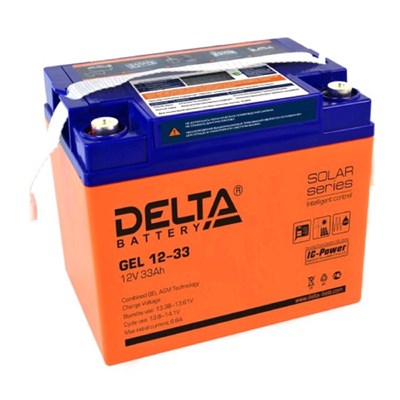 Аккумуляторная батарея Delta GEL 12-33, 12 В, 33 А/ч 5011029 - фото 11963