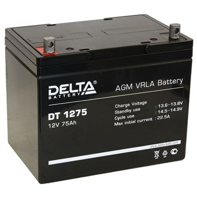 Аккумуляторная батарея Delta 75 Ач 12 Вольт DT 1275 1733667 - фото 11973