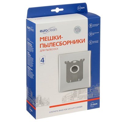 Мешок-пылесборник Euro синтетический, многослойный, 4 шт (Electolux S-Bag) 1533186 - фото 19764