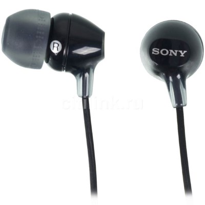 Наушники Sony MDREX15LPB.AE, вкладыши, провод 1.2 м, черные 1904236 - фото 22913