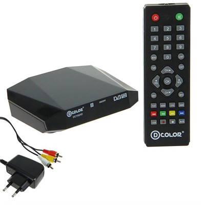 Приставка для цифрового ТВ D-COLOR DC705HD, FullHD, DVB-T2, HDMI, RCA, USB, черная 1882225 - фото 26673