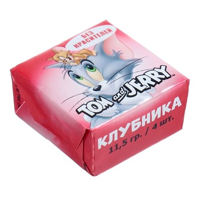 Жевательные конфеты TOM and JERRY со вкусом клубники, 11,5гр/4 шт. 4279933 - фото 30452