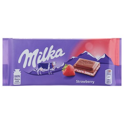 Молочный шоколад Milka Strawberry Yoghurt Chocolate с клубничным йогуртом, 100 г 4214467 - фото 30468