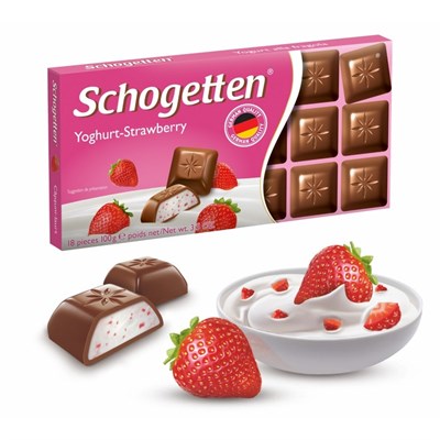 Молочный шоколад Schogetten Yoghurt-Strawberry Chocolate "Йогурт-Клубника" 100 г 4252325 - фото 30493