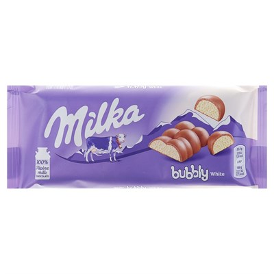 Молочный шоколад Milka Bubbly White Chocolate, белый, с пузырьками, 95 г 4214470 - фото 30618