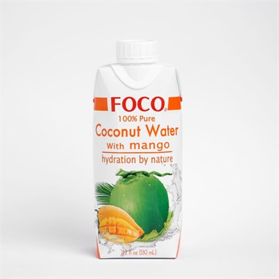 Кокосовая вода с манго "FOCO"  330 мл Tetra Pak 100% натуральный напиток, БЕЗ САХАРА 3565927 - фото 36333