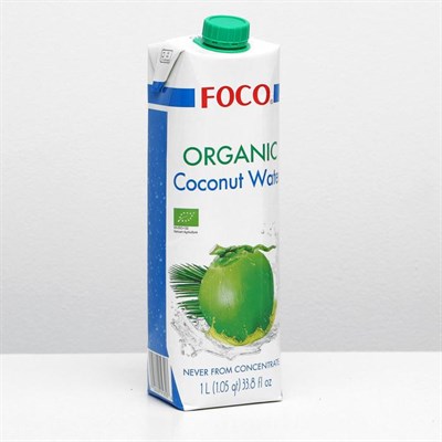 Органическая кокосовая вода "FOCO" 1 л Tetra Pak( USDA organic) 5151876 - фото 36339