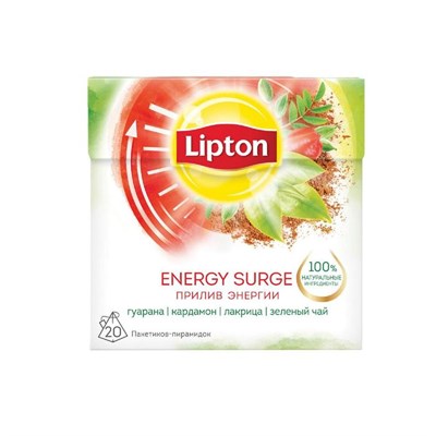 Чай травяной LIPTON 20п*1,6г/Energy Surge Tea/гуараной,кардамоном и лакрицей/пирамидки 8122318 - фото 39422