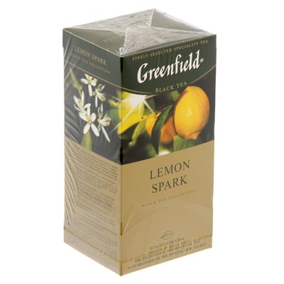 Чай черный GREENFIELD 25п*1,5г/Lemon Spark/лимонное сорго, цедра лимона и апельсина /Орими Трейд 801 8015853 - фото 39916