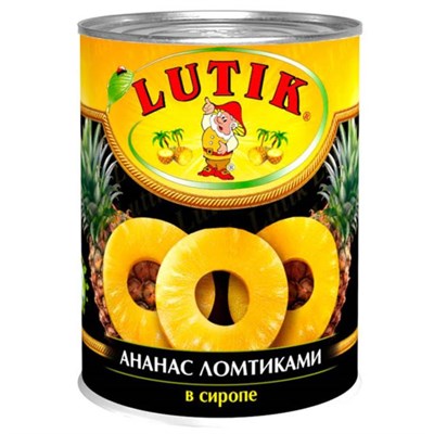 Ананасы консервированные LUTIK шайба 580мл ж/б 8015347 - фото 40969