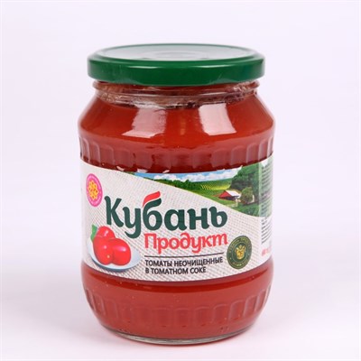 Томаты неочищенные в томатном соке КУБАНЬ ПРОДУКТ ст.б. 680гр*12 8067090 - фото 41152