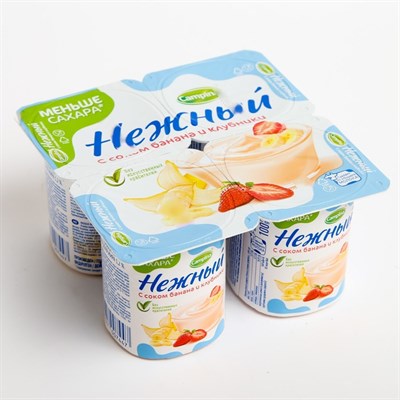 Продукт CAMPINA йогуртный Нежный с соком банан/клубника 1,2% 100г 8017706 - фото 42717