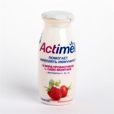 Продукт ACTIMEL кисломолочный обогащенный земляника/шиповник 2,5% 100г 8017221 - фото 42800