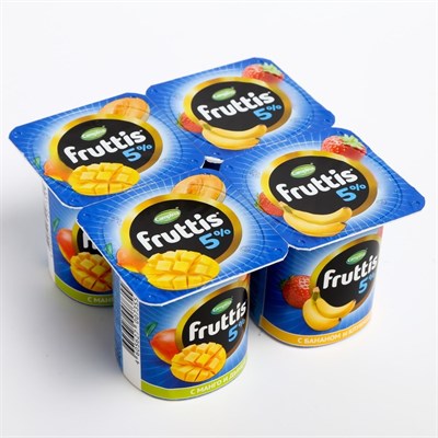 Йогурт FRUTTIS Сливочное лакомство дыня/манго/банан/клубника 5% 115г 8017683 - фото 42854