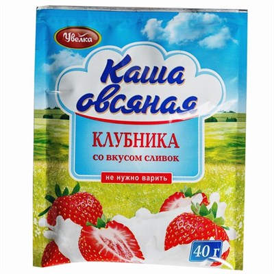 Каша б/п УВЕЛКА овсяная клубника со сливками 40г 8008647 - фото 44186