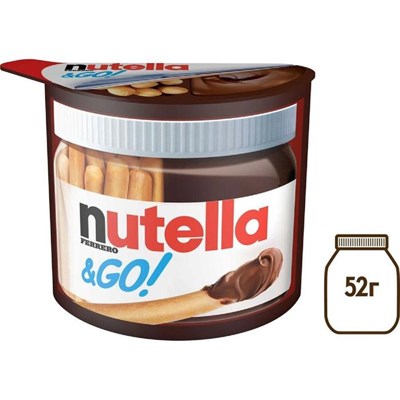 Паста шоколадно-ореховая NUTELLA&Go 52г+хлебные палочки 8031623 - фото 44767