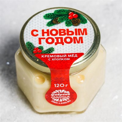 Кремовый мёд «С Новым годом»: с хлопком, 120 г 5469789 - фото 46119