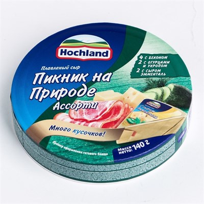 Сыр плавленый HOCHLAND Ассорти пикник на природе 55% 140г круг 8017625 - фото 51797