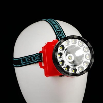 Фонарь налобный 3 Вт, 1+12 led, 3 АА, 2 режима, 7.2х9х8 см 5205107 - фото 6448