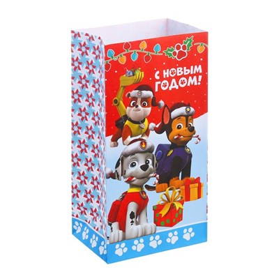 Пакет подарочный без ручек «С Новым Годом!", PAW PATROL, 10 х 19,5 х 7 см 3217428 - фото 83322