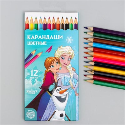 Карандаши цветные, 12 цветов Frozen, Холодное сердце 5012651 - фото 94581