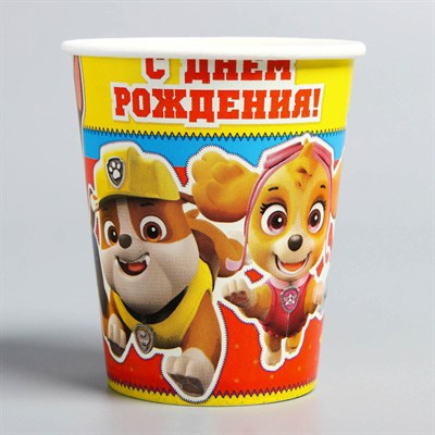 Щенячий патруль. Стакан бумажный «С Днем Рождения!», PAW Patrol 4265733 - фото 98305