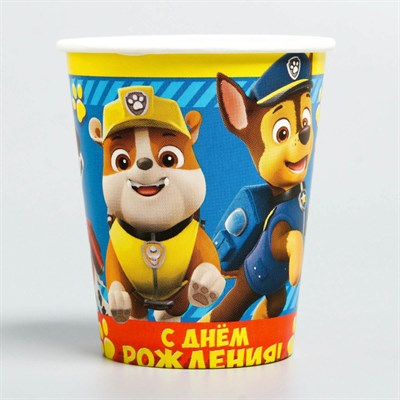 Щенячий патруль. Стакан бумажный «С Днем Рождения!», PAW Patrol 4265734 - фото 98307